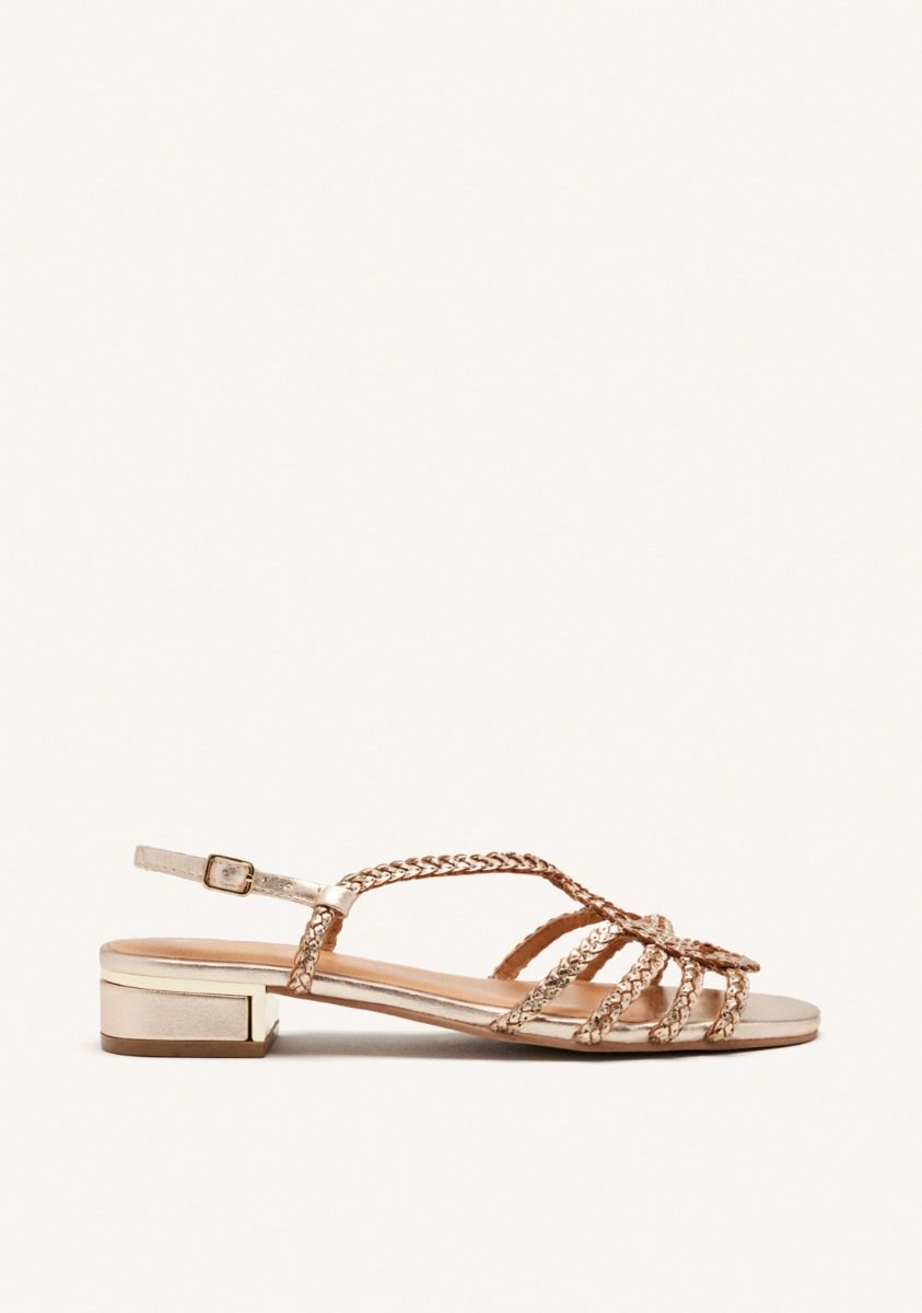 SANDALIAS PIEL POWNAL - PLATINO