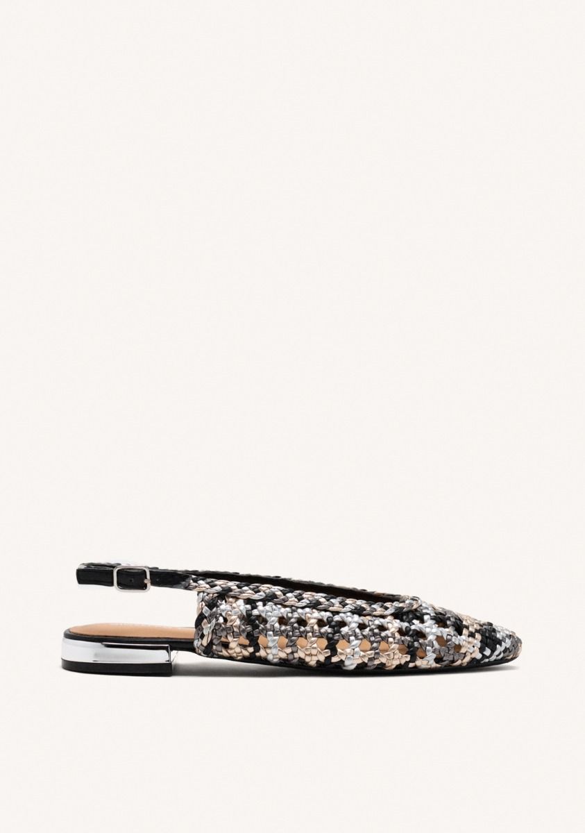 MULES PIEL TRENZADA COLBY - NEGRO