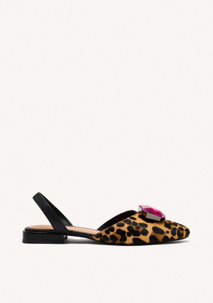 MULES PIEL LEOPARDO HUGHES - LEOPARDO