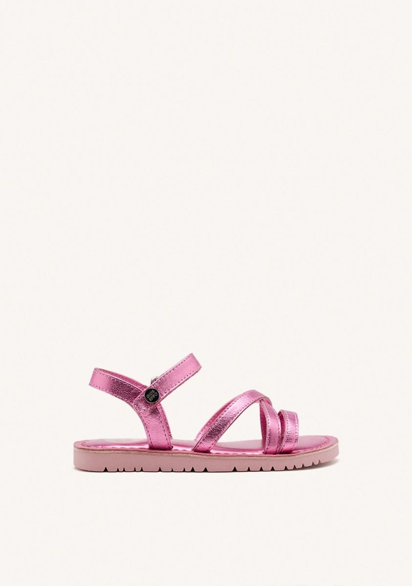 SANDALIAS TIRAS PIEL TOLLAND - ROSA