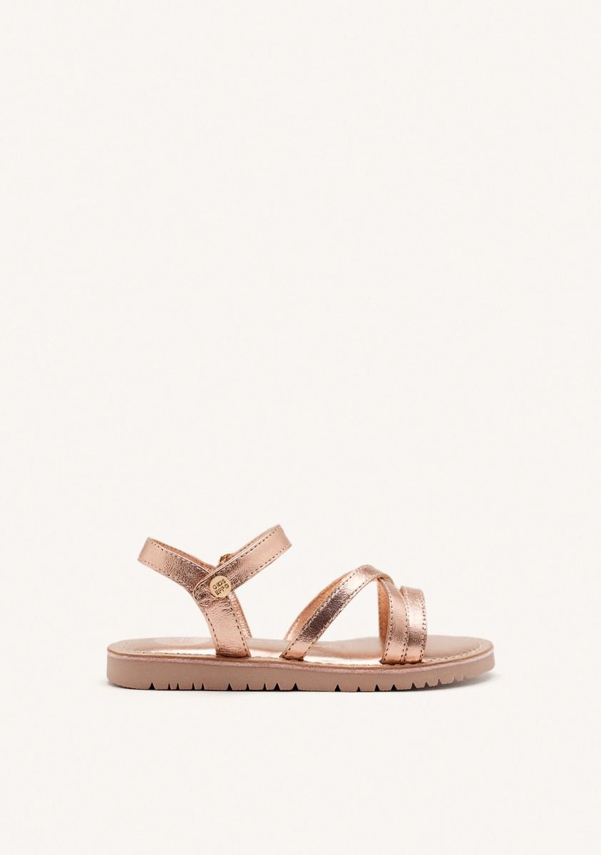 SANDALIAS TIRAS PIEL TOLLAND - ORO ROSADO