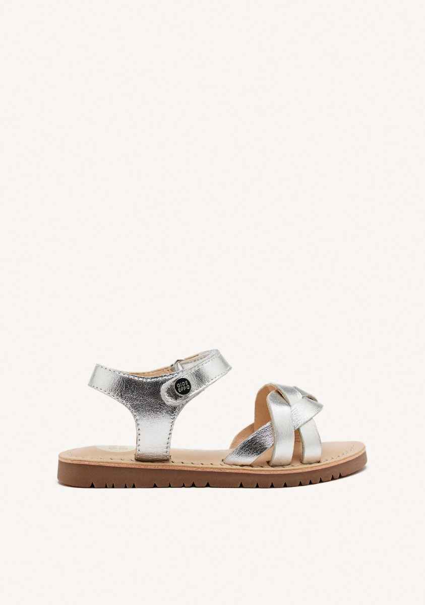 SANDALIAS PIEL TRENZADA ROWLEY - PLATA