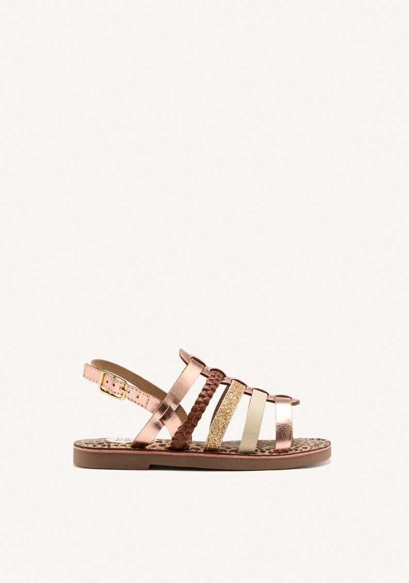 SANDALIAS ROMANAS PIEL METALIZADA HARWICH - ORO ROSADO