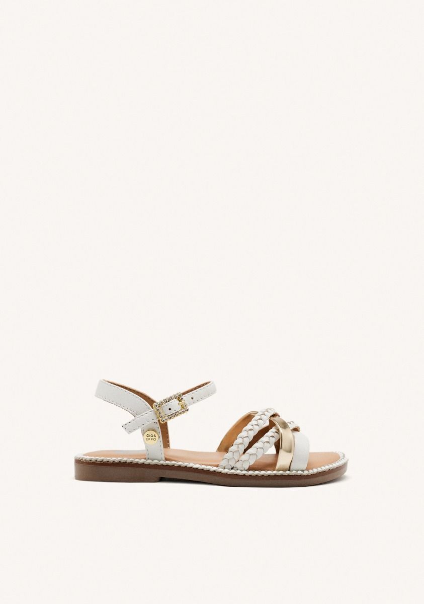 SANDALIAS PIEL TRENZADA MEDARY - BLANCO