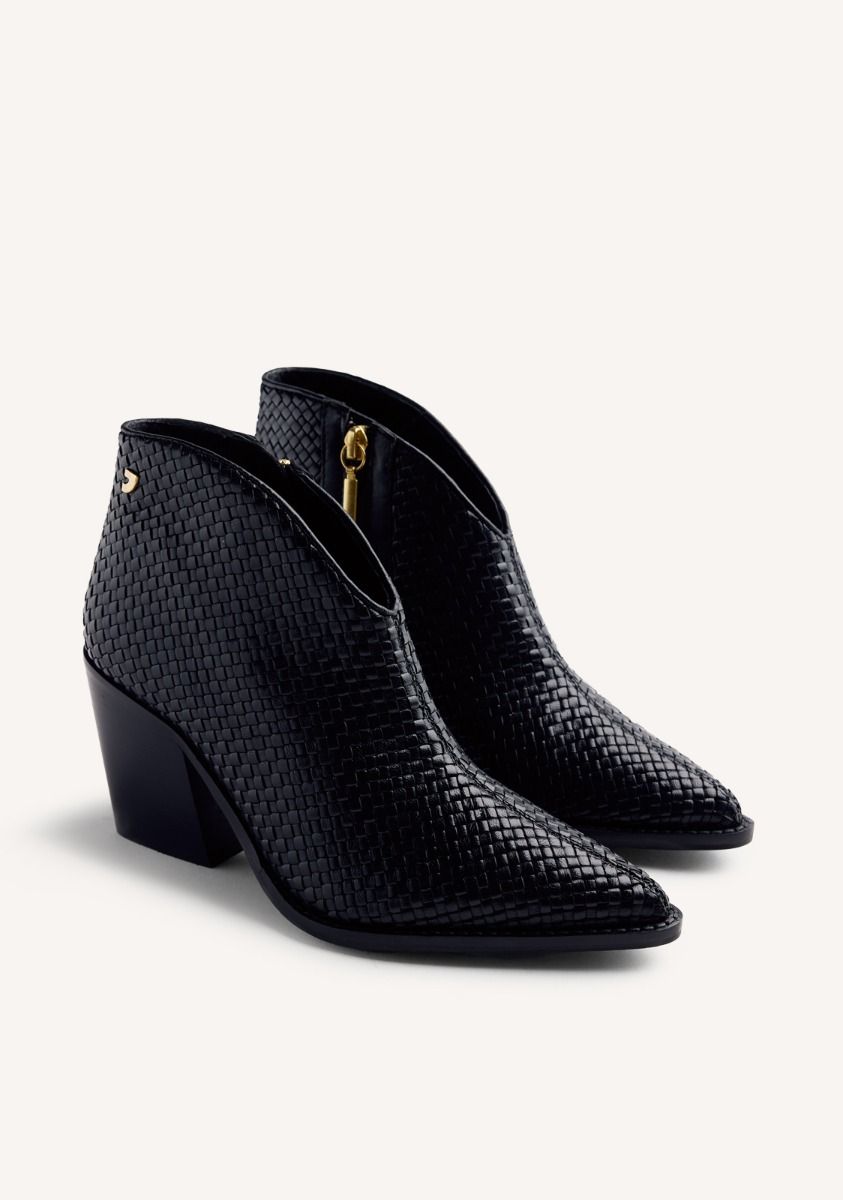 BOTINES PIEL TRENZADA  ERHARD - NEGRO