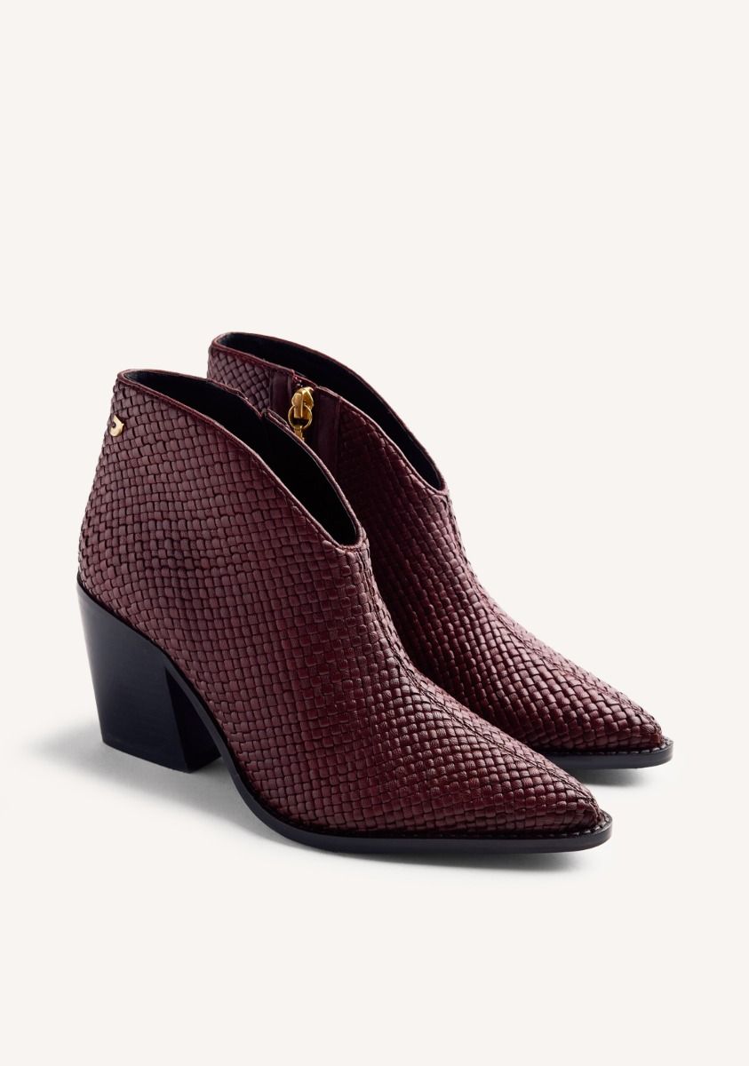 BOTINES PIEL TRENZADA  ERHARD - BURDEOS