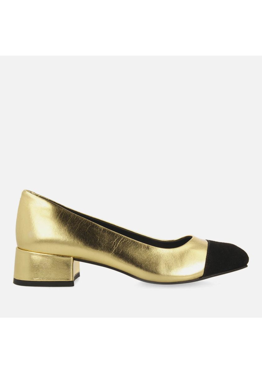 ZAPATOS DE SALÃN METALIZADOS PIEL AVDEROD - ORO