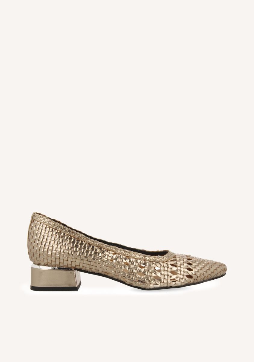 ZAPATOS DE SALÃN METALIZADOS TACHUELAS PIEL MAGLOD - PLOMO